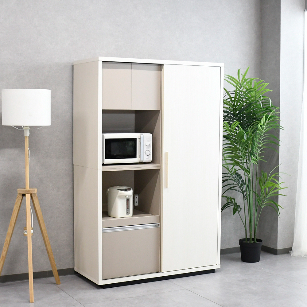 【アウトレット商品】 国産半完成品120cm幅食器棚 キッチン収納