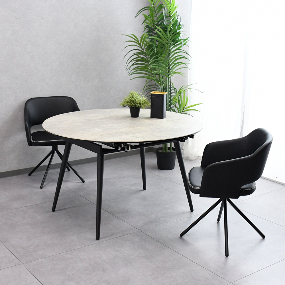 【アウトレット商品】 セラミック3way120cmダイニングテーブル3点セット