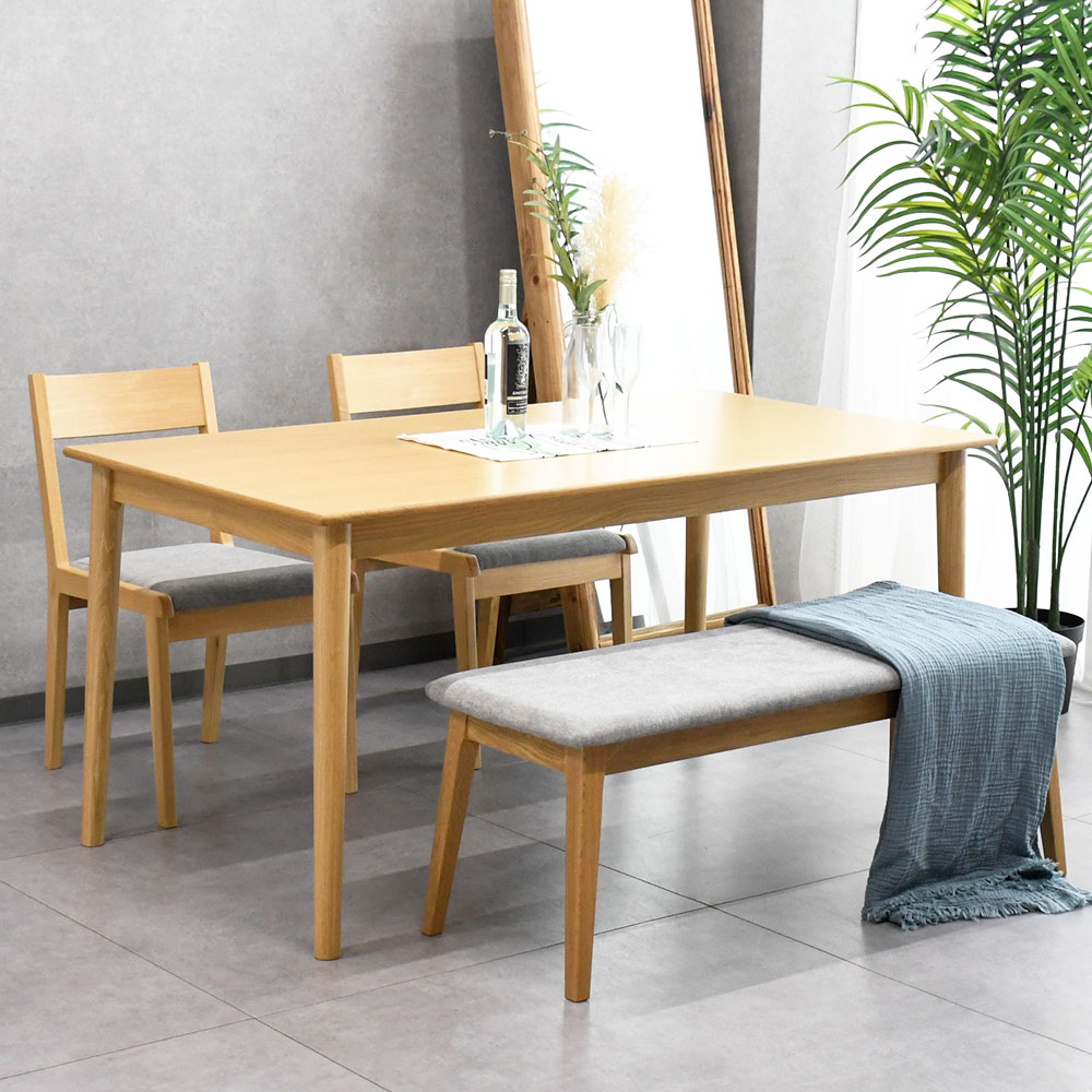 【アウトレット商品】オーク材ダイニングテーブル150cm幅4点セット