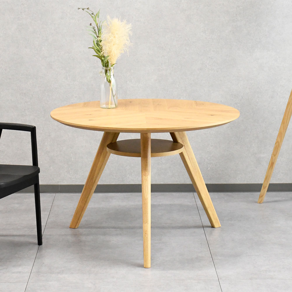 【アウトレット商品】ラジアルパターンオーク円形ダイニングテーブル 丸型 シギヤマ家具工業