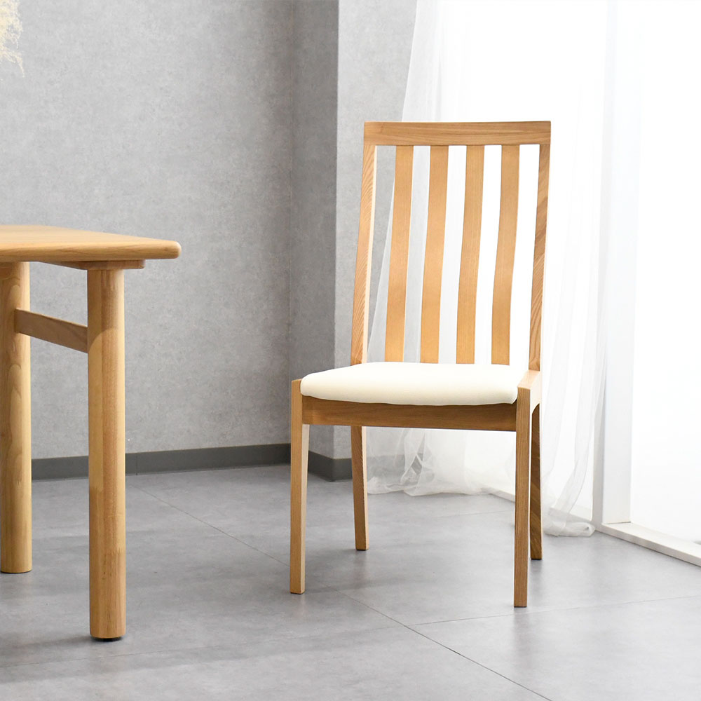 【アウトレット商品】和モダンタモ無垢材ダイニングチェア 2脚セット  シギヤマ家具工業 