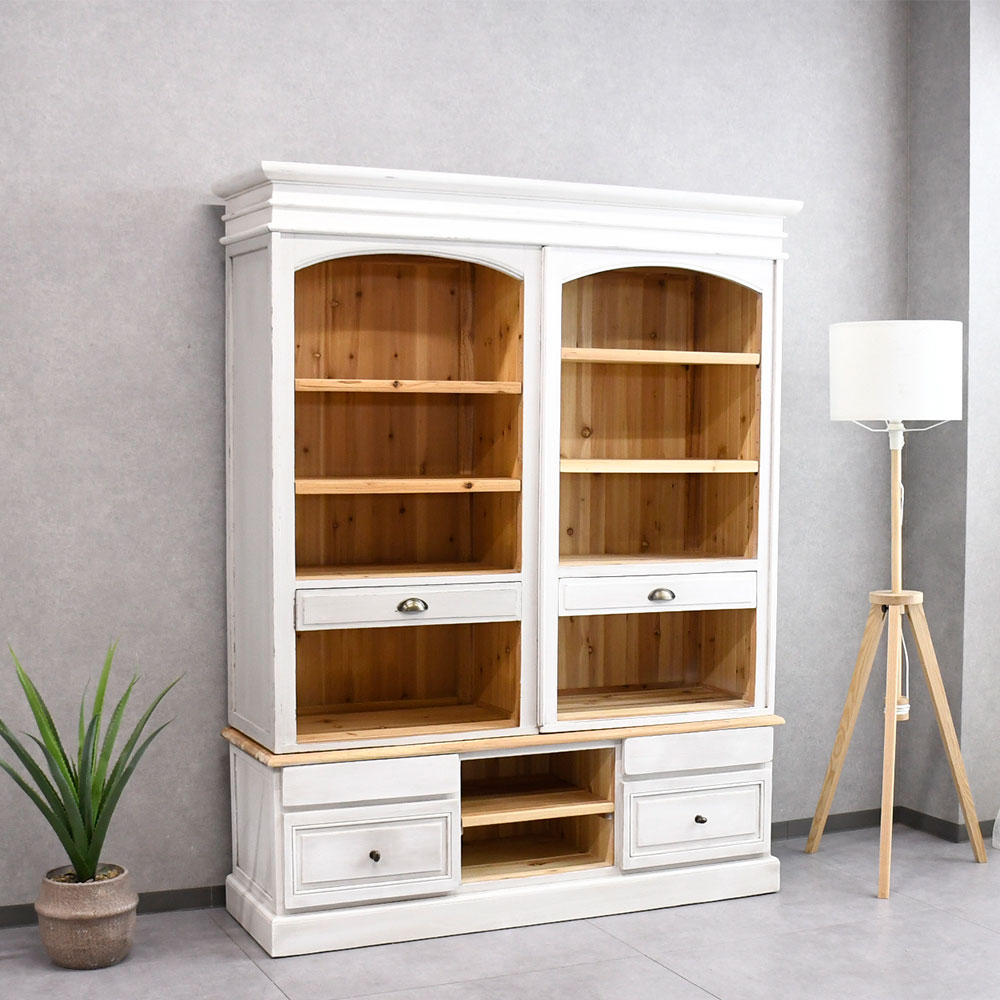 【アウトレット】開梱設置付きアンティークデザイン収納キャビネット