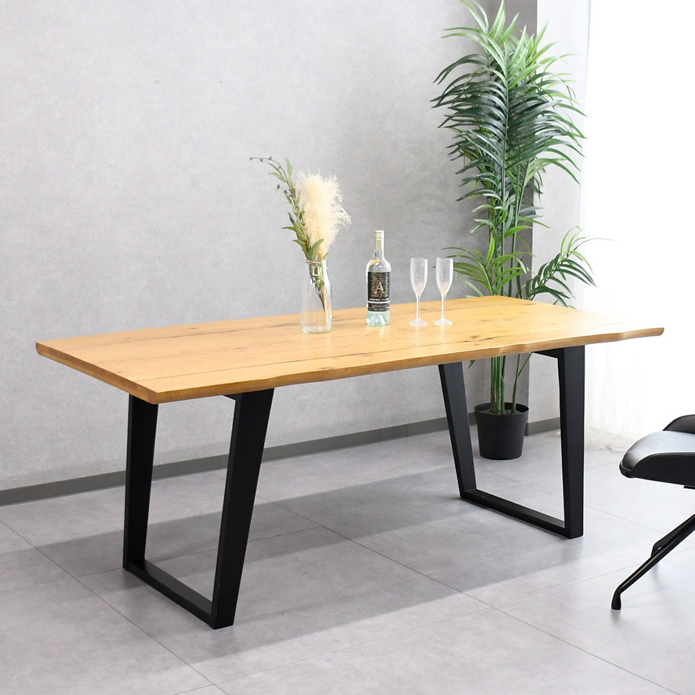 【アウトレット商品】180cm幅オーク突板ダイニングテーブル