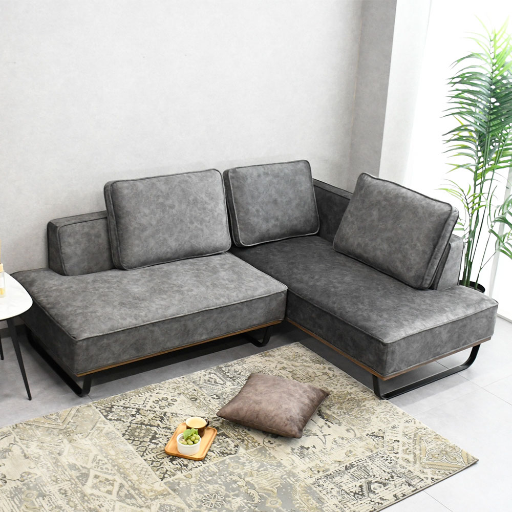 【アウトレット】スムーステックL字カウチソファ