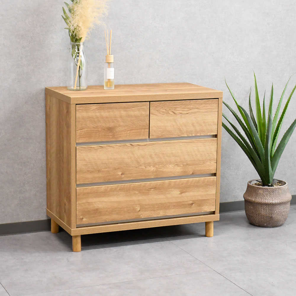 国産半完成品脚付き75cm幅チェスト OJ24B [アウトレット:撮影品]