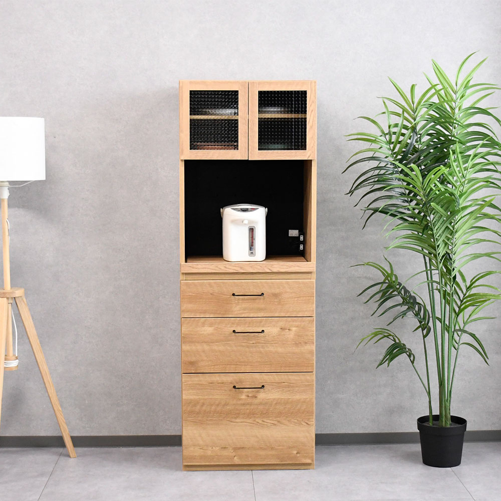 【アウトレット商品】国産完成品 60cm幅キッチンボード 食器棚 FE22B