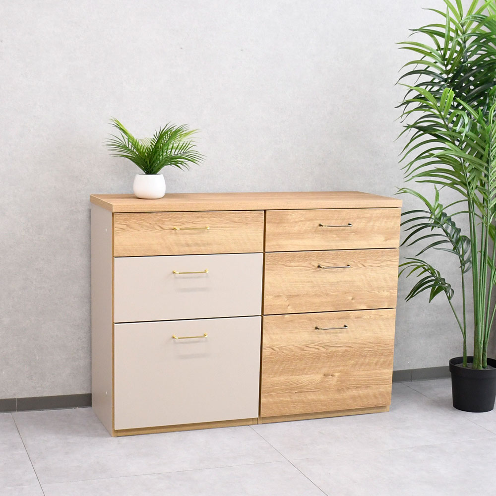 【アウトレット商品】国産完成品 120cm幅キッチンカウンター FE1F