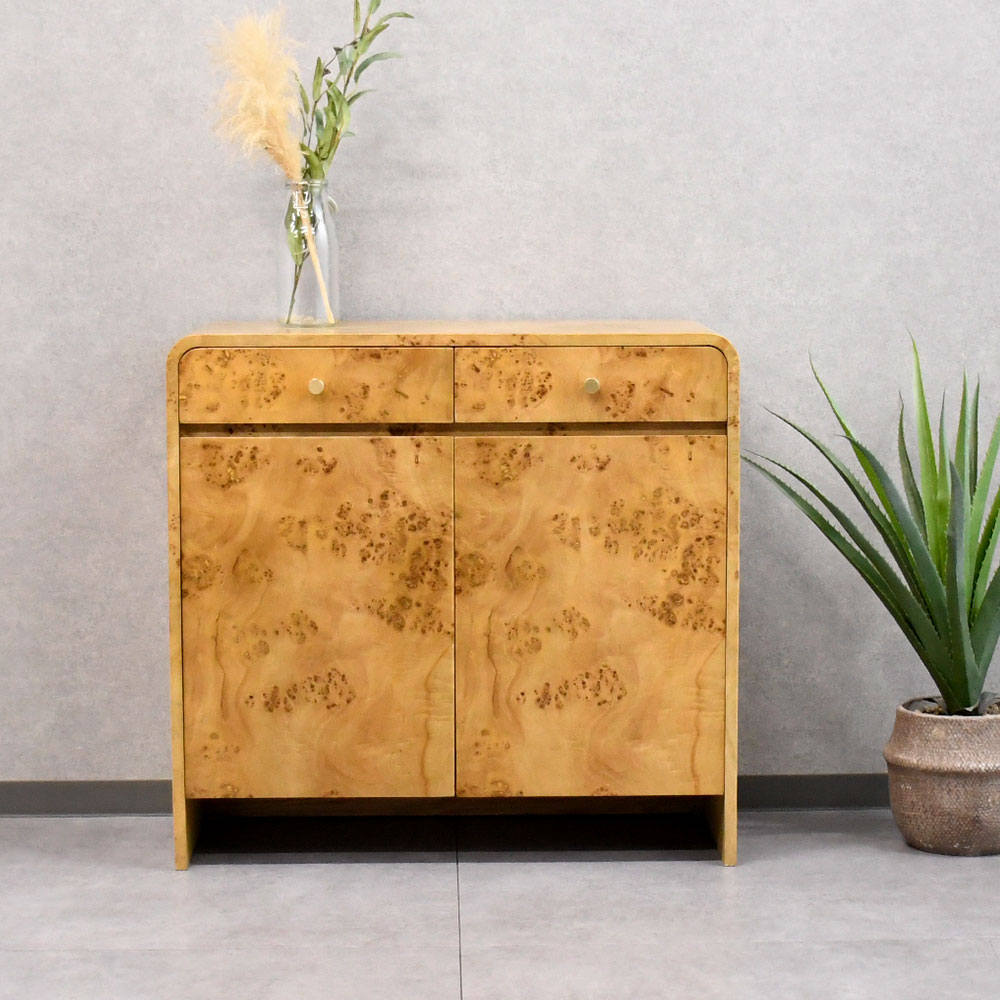 新品アウトレット】 完成品パールウッド高級アンティーク調収納サイド