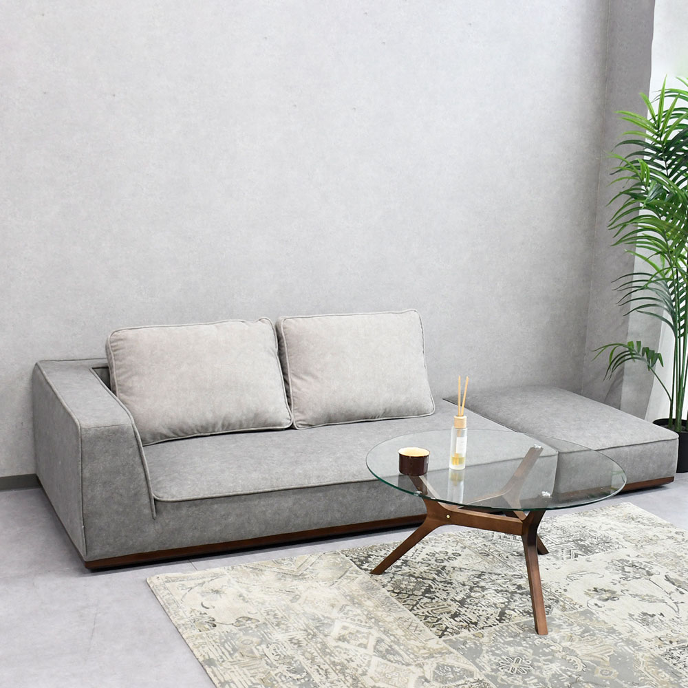 【アウトレット】カウチソファ 傷に強いしっとりした生地 FF2A