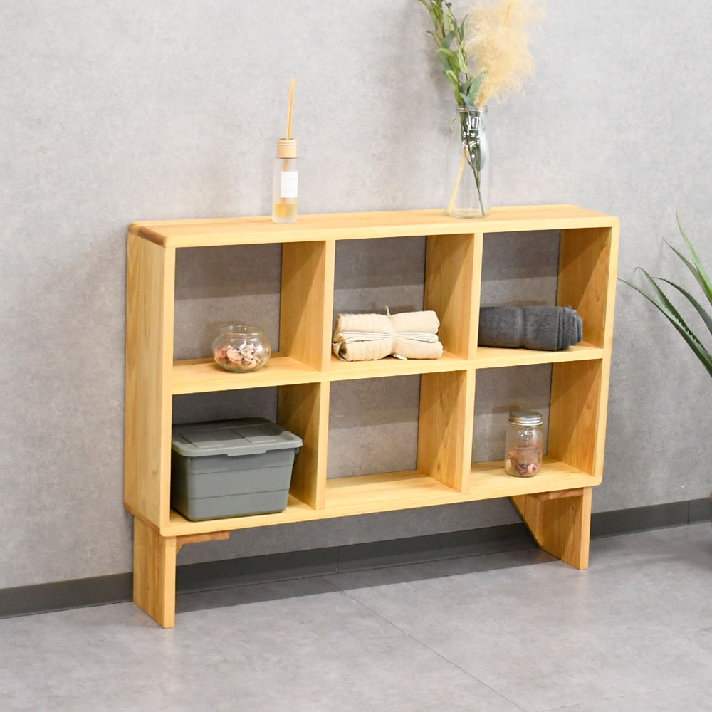 アウトレット】 ひのき無垢105cm幅収納オープンラック シギヤマ家具