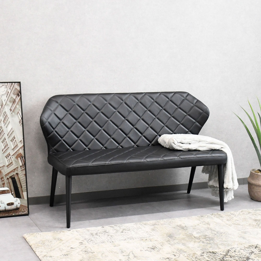 背もたれ付きダイニングベンチ チェア