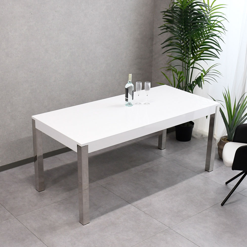 160cm幅ハイグロス艶ありモダンダイニングテーブル