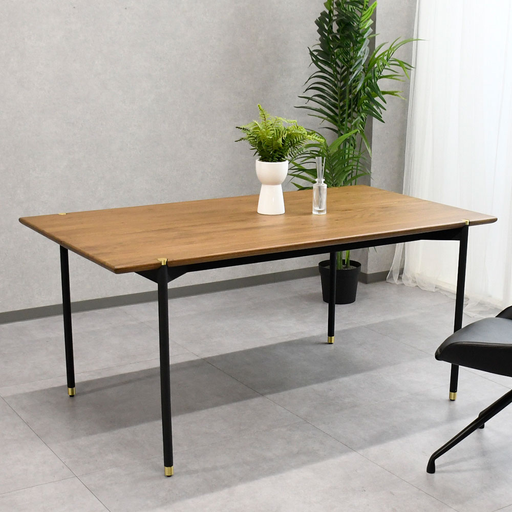 新品アウトレット】 オーク無垢材160cm幅ダイニングテーブル