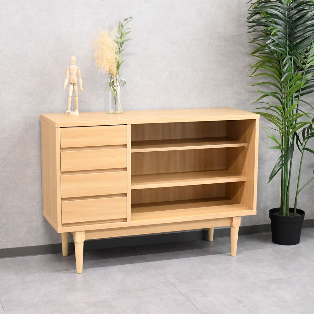 新品アウトレット】120cm幅国産収納サイドボード 脚付き FG1D mobler