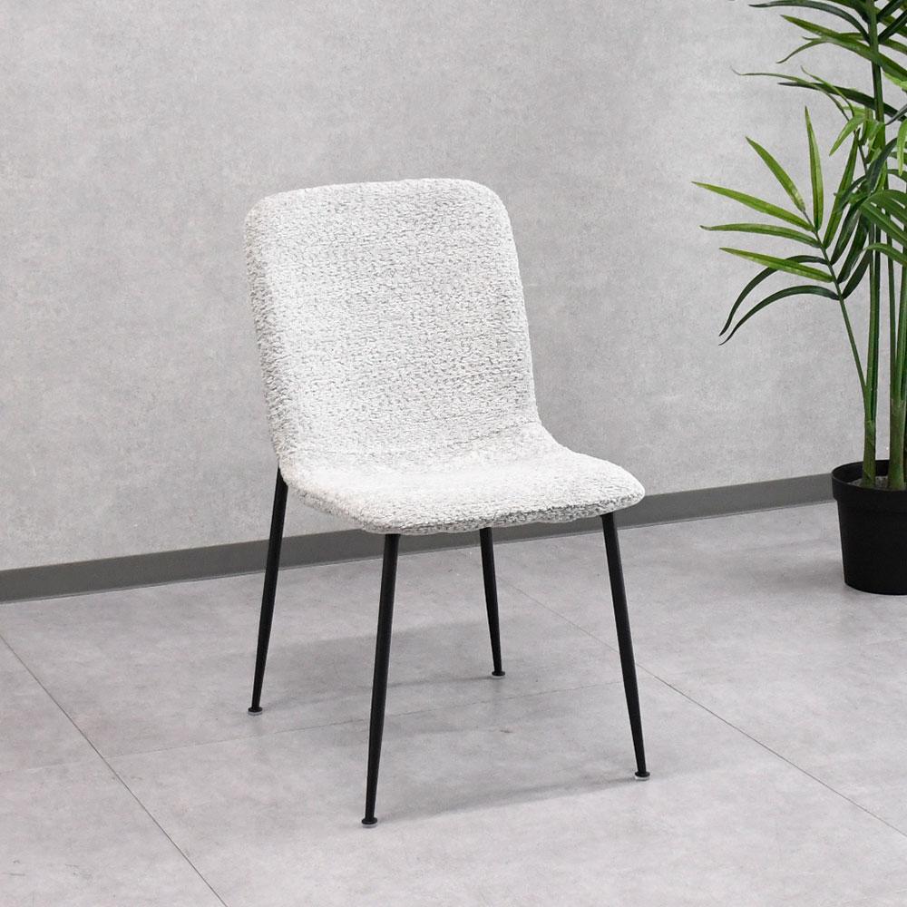 4脚セット！ ブークレ生地ダイニングチェア 椅子 OD21E [アウトレット:撮影品]