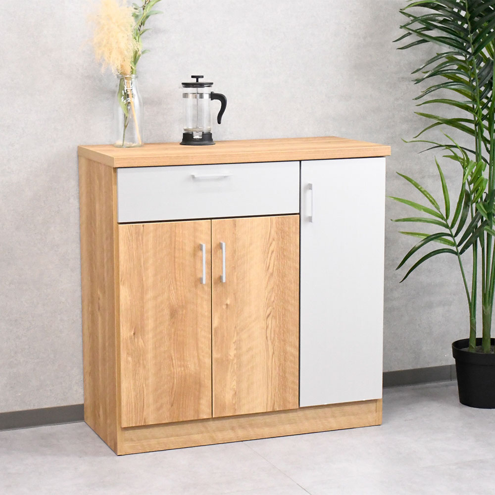 【新品アウトレット】90cm幅 国産完成品キッチンカウンター リビング収納 FG8B