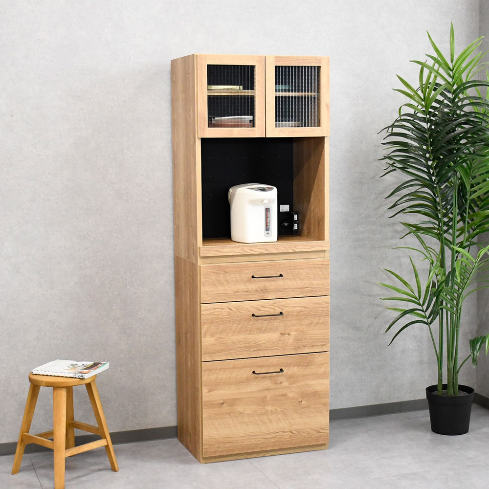 【新品アウトレット】国産完成品60cm幅キッチン収納 食器棚 FH18G