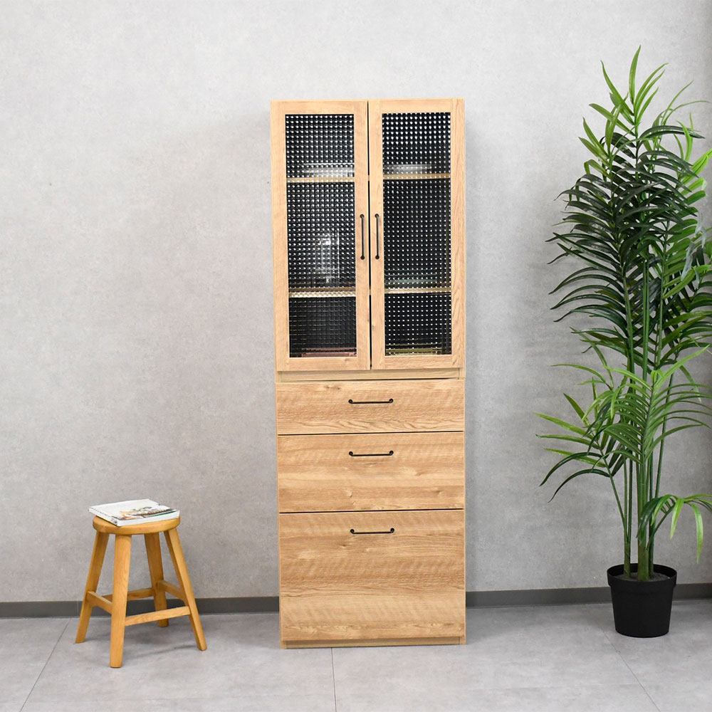 【アウトレット】国産完成品60cm幅キッチン収納 食器棚 FH18I