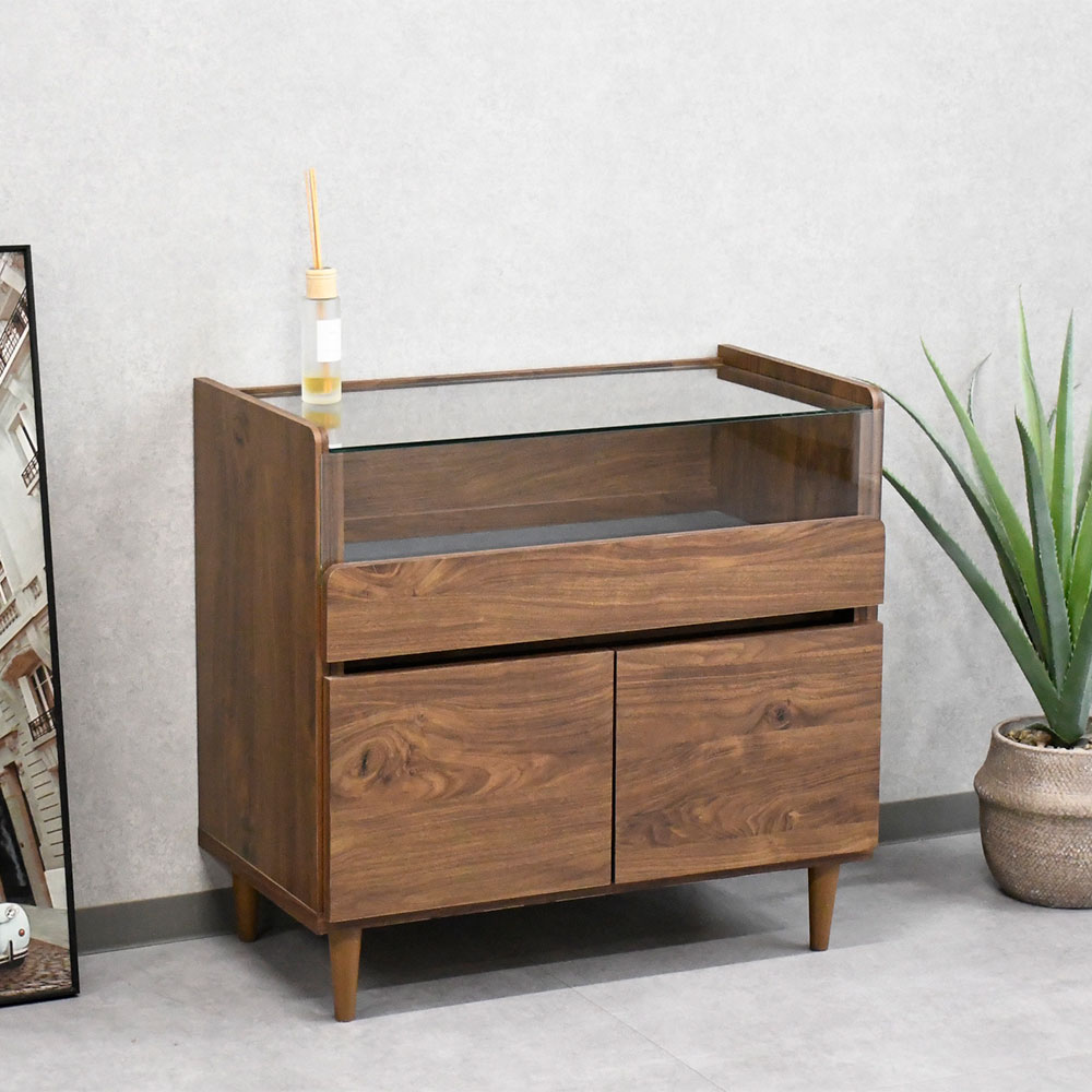 【新品アウトレット】 コレクション収納ケース付きサイドボード リビング収納 FH25A