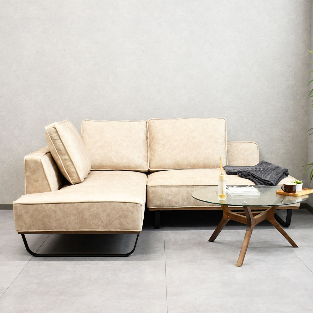 【りよ】分割出品② カウチソファ　ベージュ　スムーステック creuset-2s-be.jpg?fitin=720:720