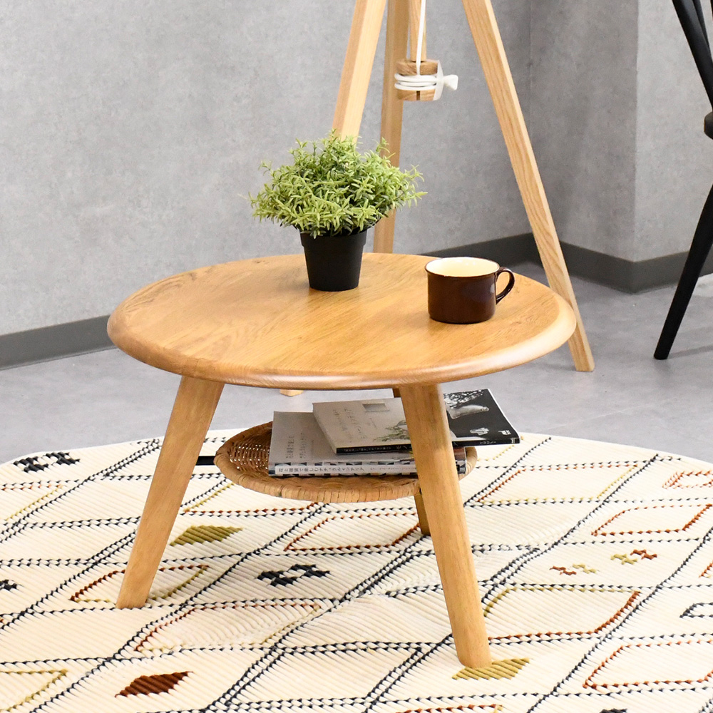 【1本限定】 オーク無垢材 サイドテーブル カフェテーブル 60cm テーブル センターテーブル アウトレット家具 mobler 通販 FK1A