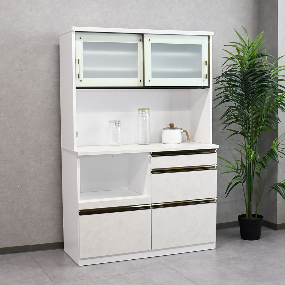 【新品訳ありアウトレット】120cm幅食器棚 キッチンボード FI19D