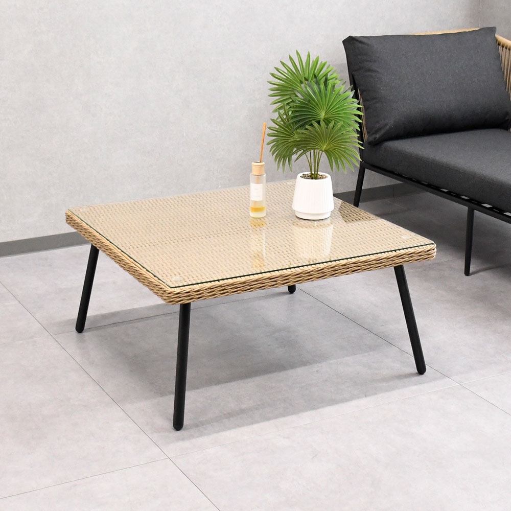 新品アウトレット】ガーデンローテーブル 強化ガラス センターテーブル