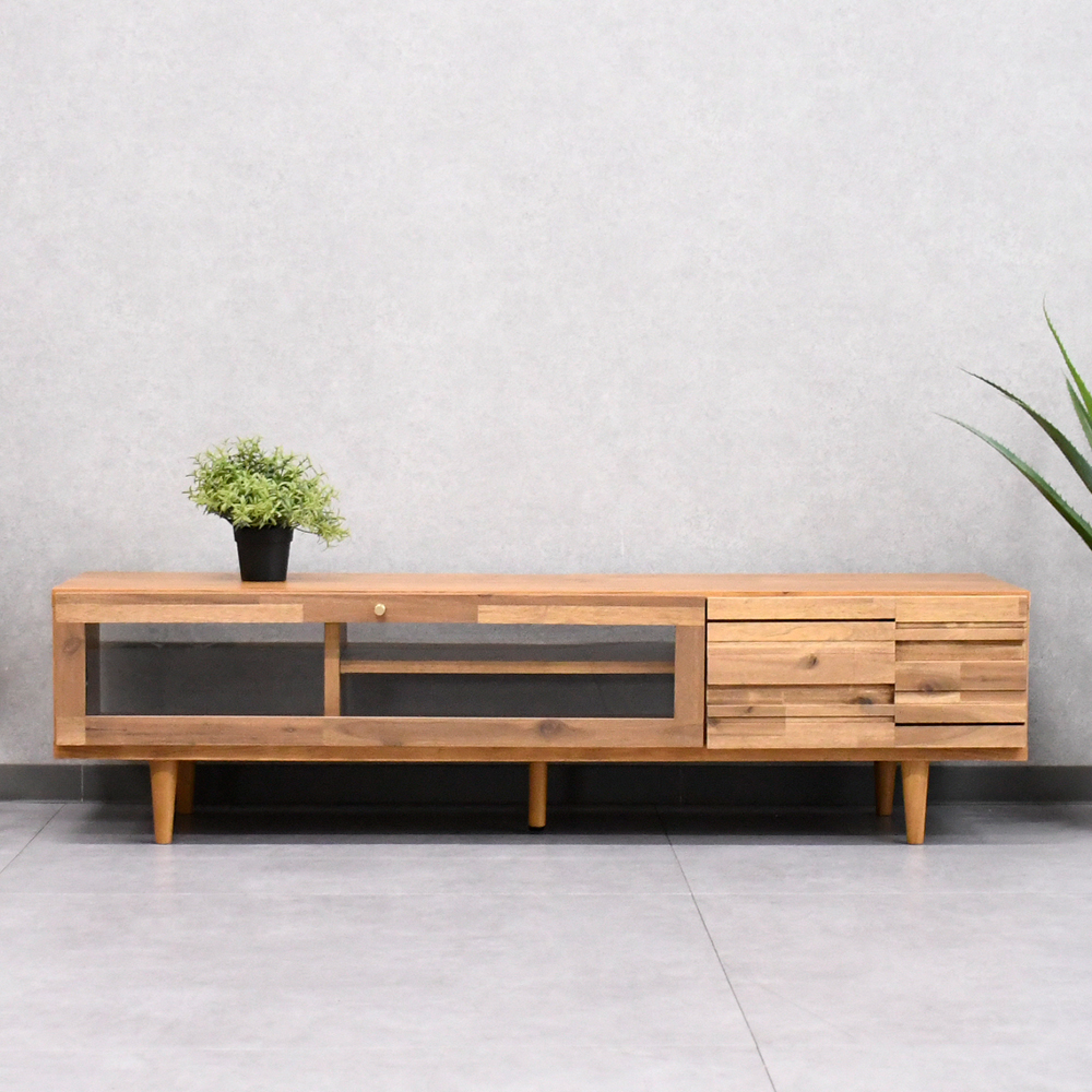 【アウトレット商品】日本製 135cm幅アカシア無垢テレビ台 テレビボード FJ24B