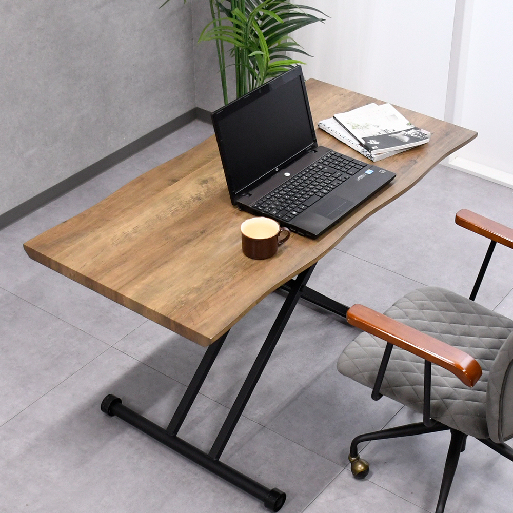 【アウトレット商品】 昇降テーブル 一枚板風 おしゃれ FK6G