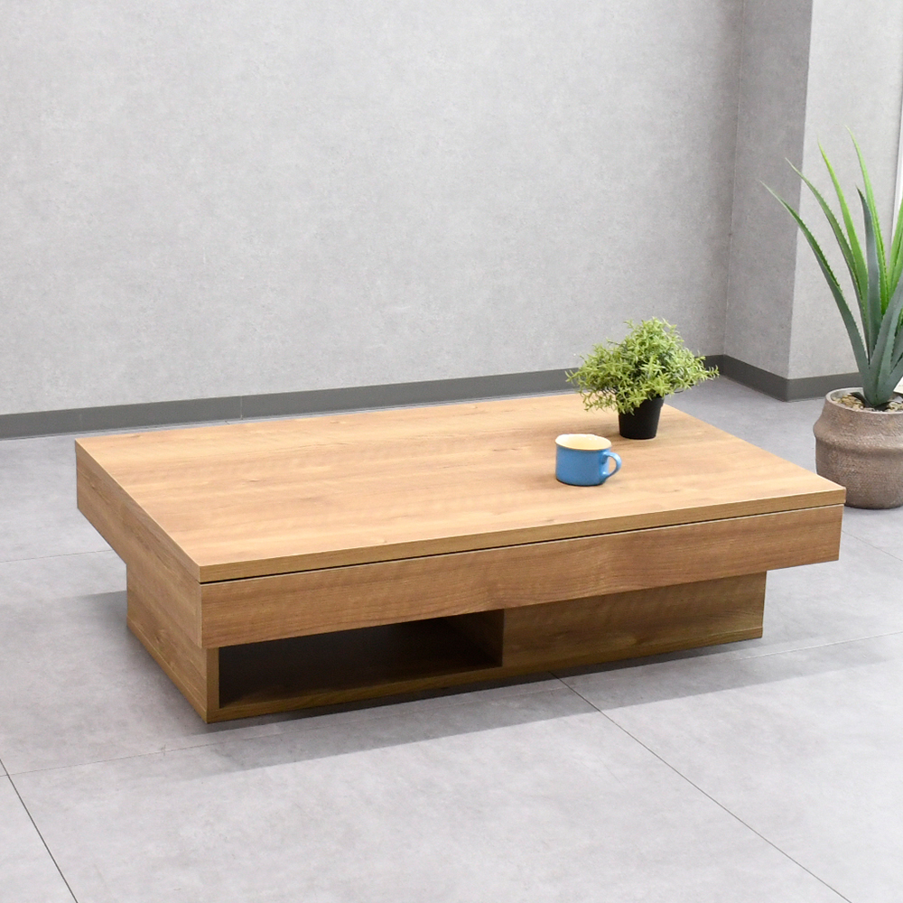 センターテーブル 収納付き 日本製110cm幅 ロー 完成品 OB18I [アウトレット:割れ、傷]