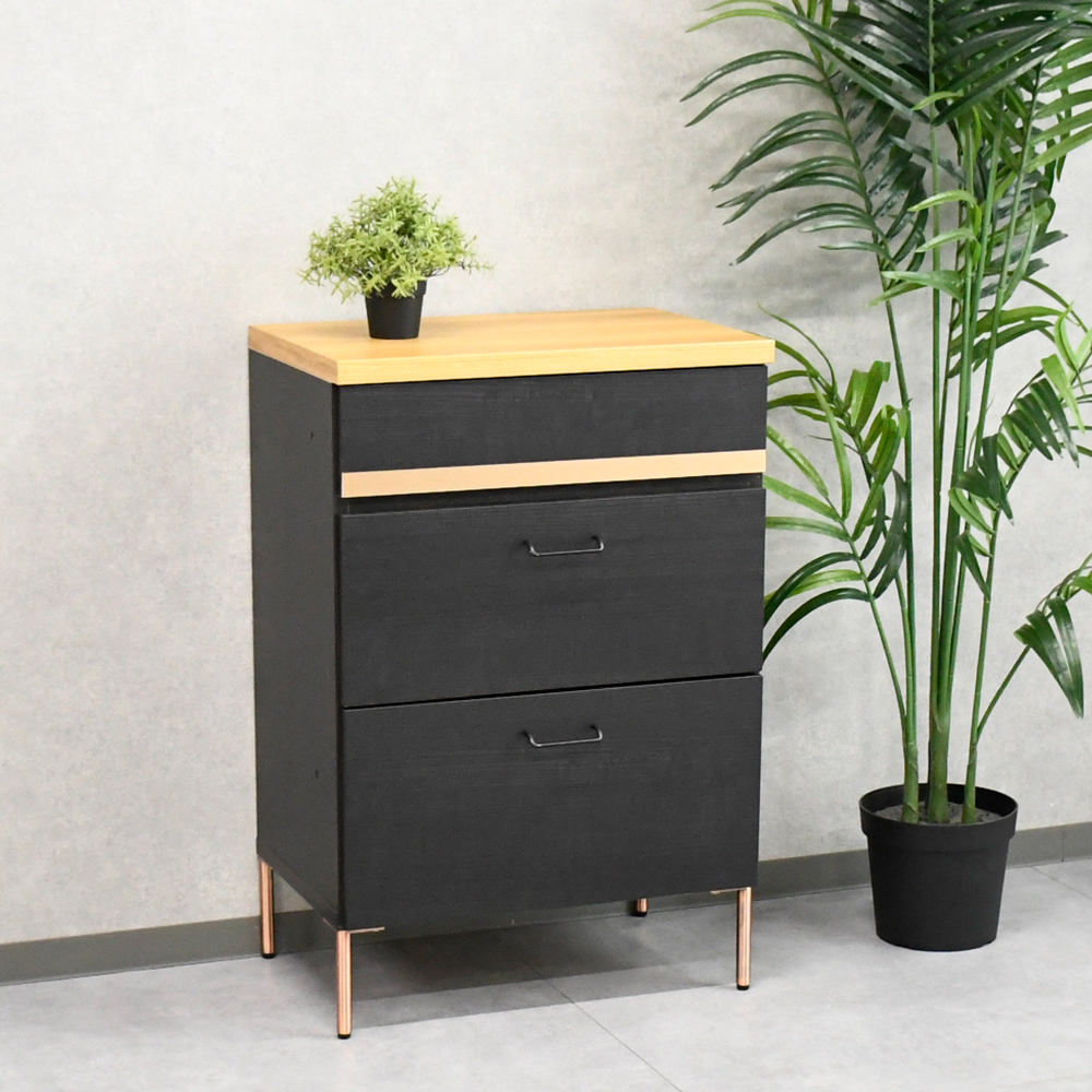 【アウトレット商品】国産 完成品 60cm幅の収納チェスト キッチンカウンター