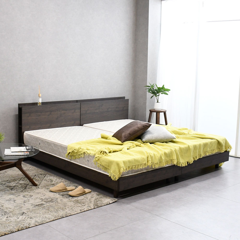 ブラウン ベッド シングル キングベッド ツインベッド 激安 ベッド