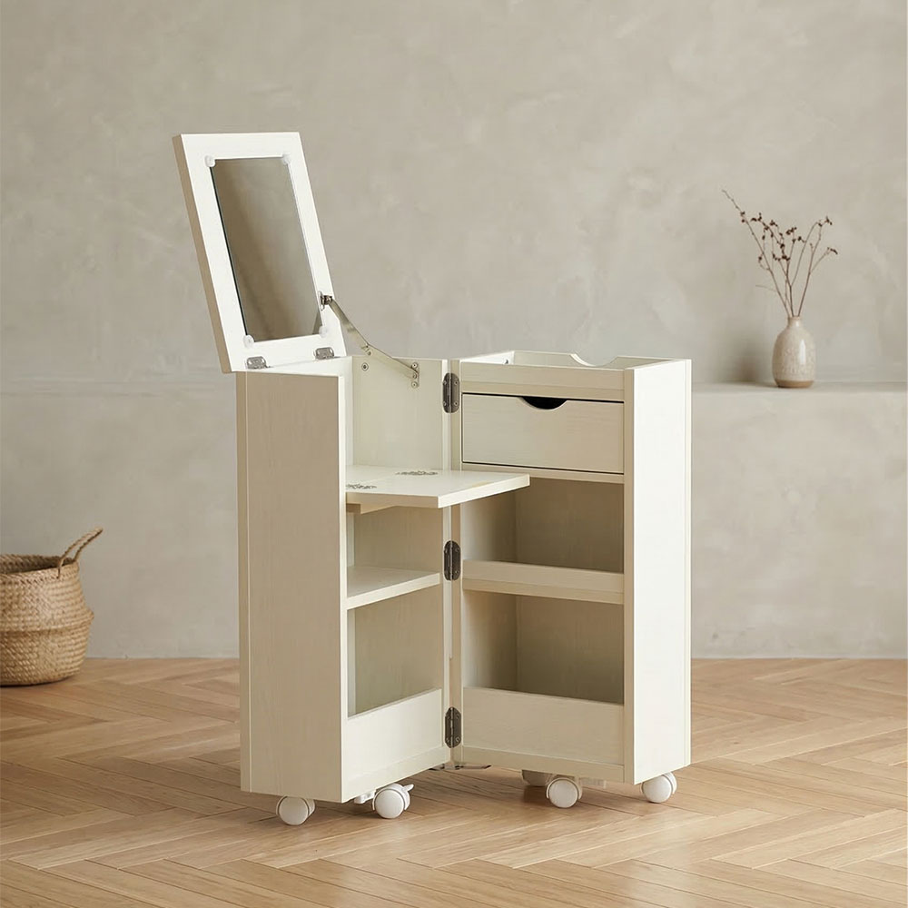 ミラー付き収納キャビネット ドレッサー