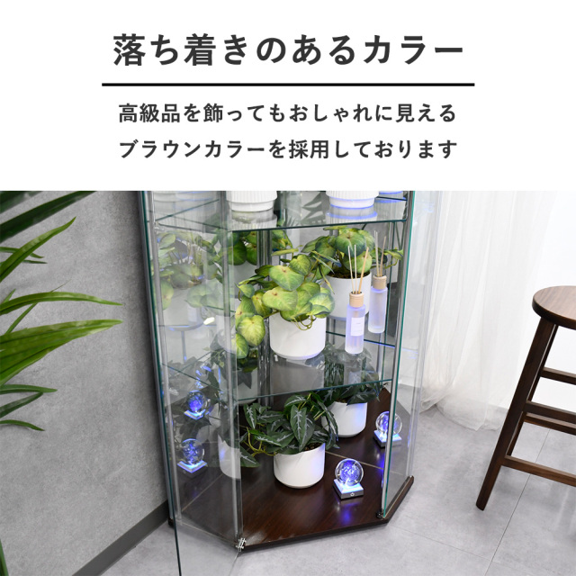 お部屋の角における コレクションケース ガラス コレクションボード