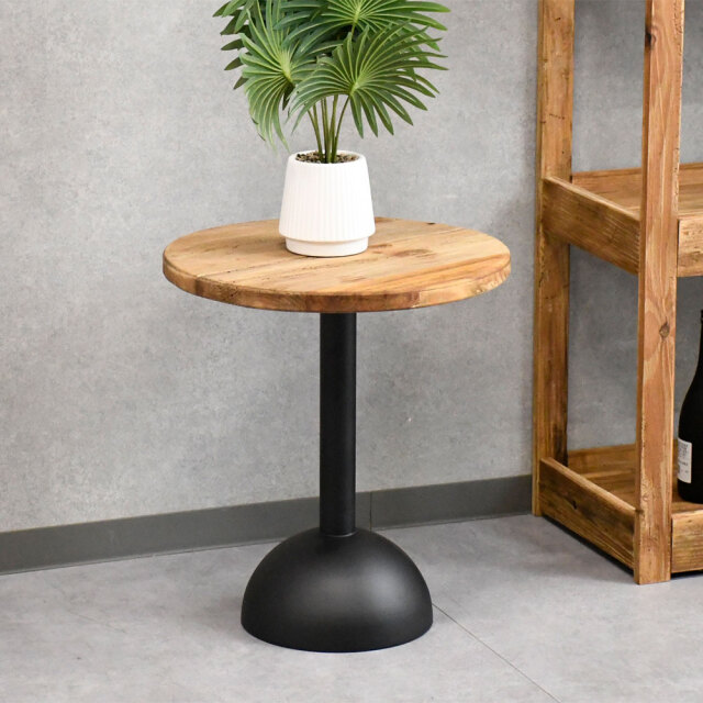 北欧ナチュラルスタイル古木リサイクルパイン70cm幅ローテーブル