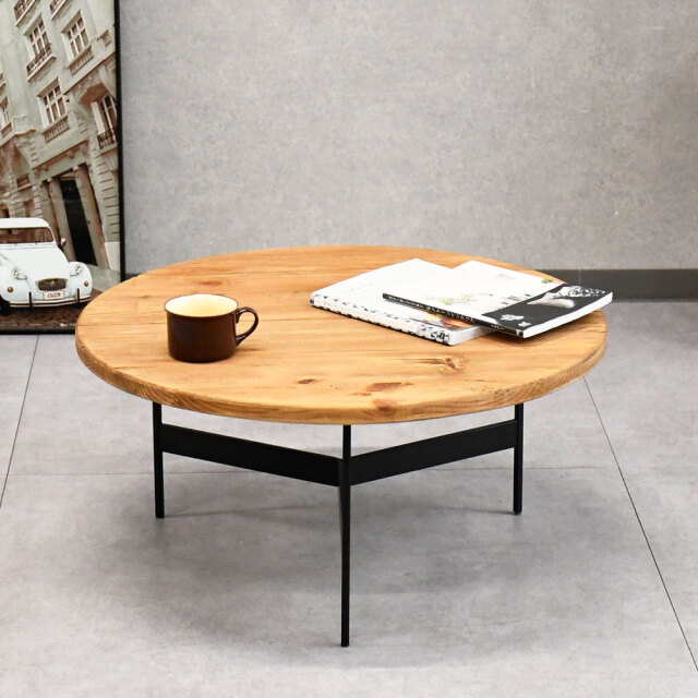 古木リサイクルパイン70cm幅ローテーブル センターテーブル 北欧ナチュラルスタイル古木リサイクルパイン70cm幅ローテーブル