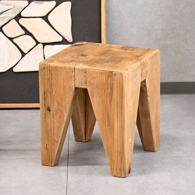 北欧ナチュラルスタイル古木リサイクルパインスツール 