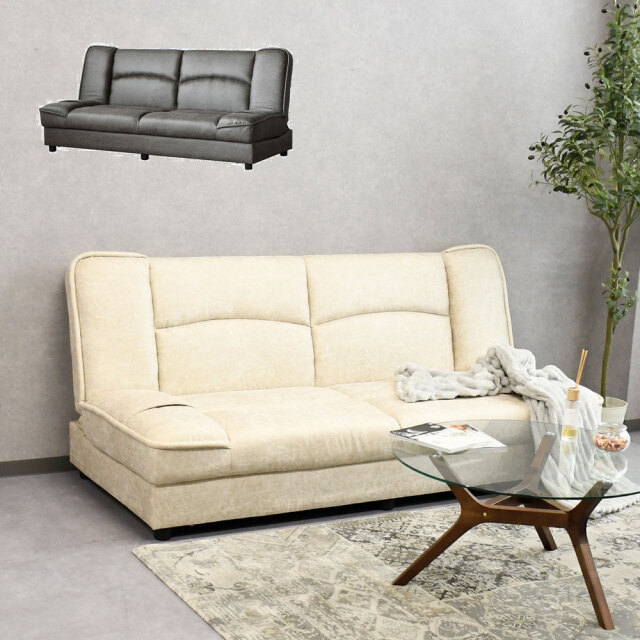 3wayダブルサイズ3人掛けソファーベッド 収納付き 大型 mobler
