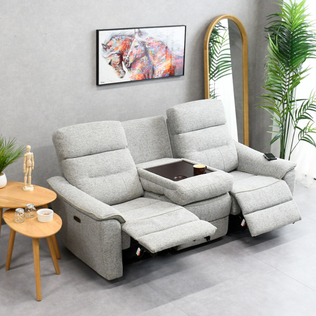 【開梱設置組み立て】電動リクライニングソファ コーデュロイ テーブル付き USB 3人掛け OKIN 電動 リクライニング 両側 電動ソファ 電動ソファー リクライニングソファ モーションソファ モーション ソファー おしゃれ