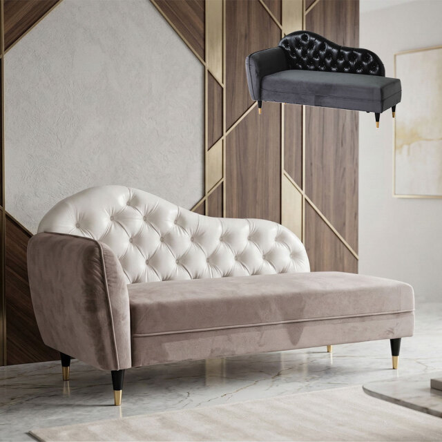 エレガントソファ ベルベット調 幅156cm 2人掛け カウチ L字