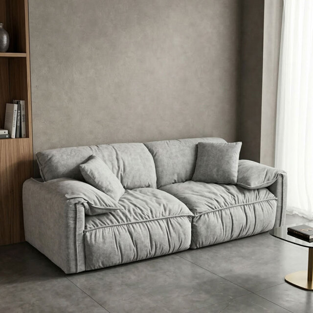 ふんわり背もたれ 3人掛けソファ