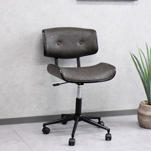 【1本限定】オフィスチェア レザー デスクチェア ワークチェア パソコンチェア 椅子 イス 子供 おしゃれ シンプル ブラウン イームズ アウトレット家具 激安 通販 アウトレット F0419B