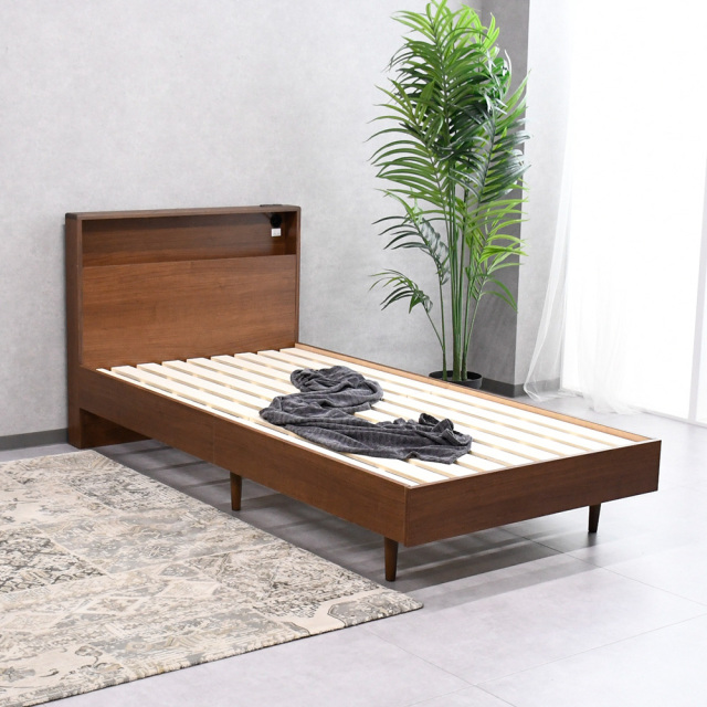 【1本限定】 ベッド ベッドフレーム 無垢 シングルベッド ベット すのこ 北欧 アウトレット 家具 通販 格安 激安 F0514D