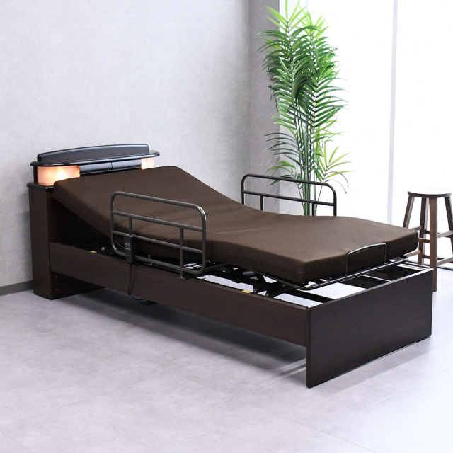 【1本限定】 電動ベッド 介護ベッド 2モーター 手すり付き マットレス付き ウレタンマットレス アウトレット家具 激安 F0711A