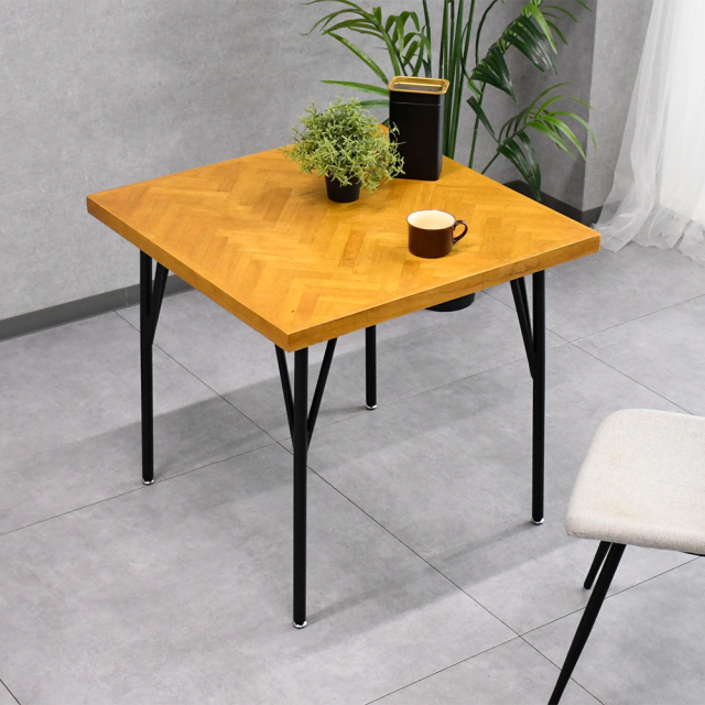 【アウトレット商品】 ダイニングテーブル ヘリンボーン柄 75cm
