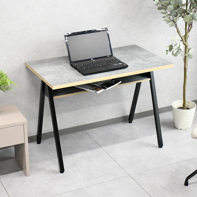 【アウトレット商品】 モルタル柄デスク100cm幅