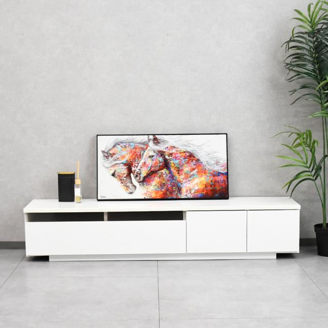 【アウトレット商品】 国産180cm幅テレビ台 完成品 ホワイト