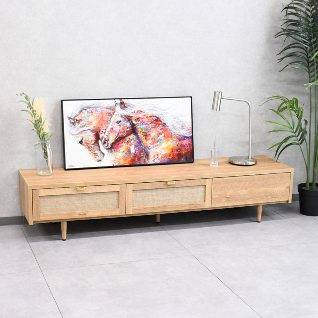 【アウトレット商品】 180cm幅 麻 テレビ台 テレビボード 真鍮