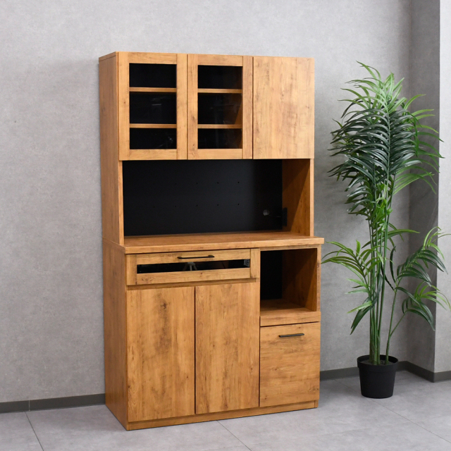 【新品アウトレット】 国産 半完成品 105cm キッチンボード 食器棚 キッチン収納 OK28I