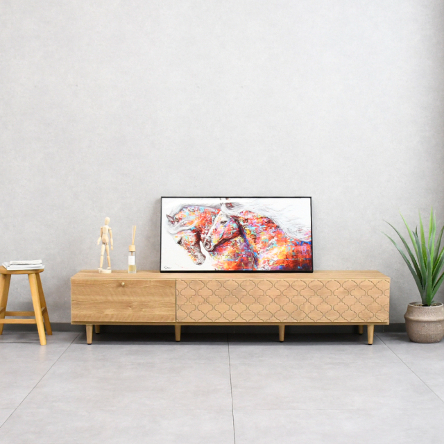【アウトレット】 国産完成品180cm幅テレビ台 モロッカン柄 テレビボード FB3I